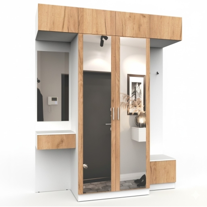 Набор мебели для прихожей "Марсель-264" МР 01-264 В2490 Ш2000 Г580 (ЛДСП Дуб крафт золотой) Набор мебели для прихожей "Марсель-264" МР 01-264 В2490 Ш2000 Г580 (ЛДСП Дуб крафт золотой)